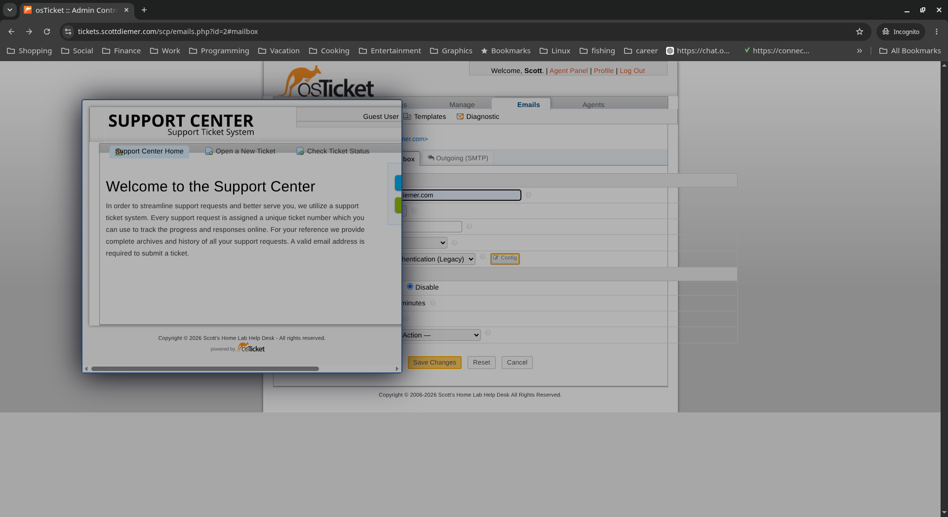 OSTicket - Failure State