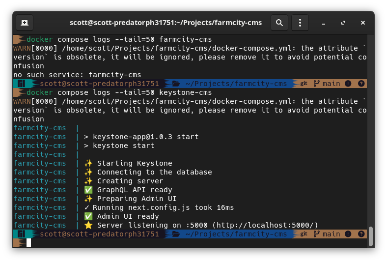 KeystoneJS running with GraphQL and Admin UI ready